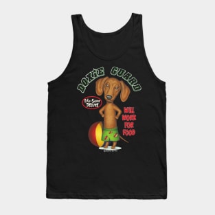 Cute awesome Doxie fun Dachshund Wearing Swim Trunks Tank Top